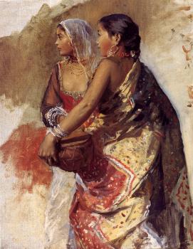 Sketch Two Nautch Girls Sketch Two Nautch Girls